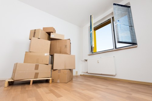 Boxes and packed items prepared for a quick move in Monument